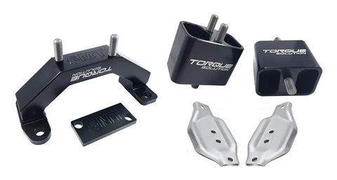Torque Solution Solid Billet Engine + Transmission Mounts w/Mount Plates (WRX 01-14/Sti 02-17) — fits Subaru Impreza