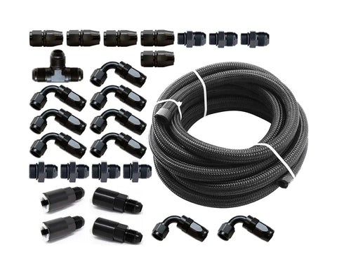 Torque Solution Braided Fuel Line Kit for -6 FPR + Flex Fuel Kit (WRX 01-14/STI 01+)