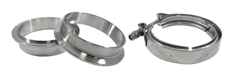 Torque Solution Stainless Steel V-Band Clamp & Flange Kit - 2in - 50mm