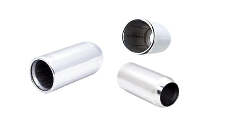 XForce 3in Round Resonated Rolled-In Tip - 2.5in Inlet Stainless Steel