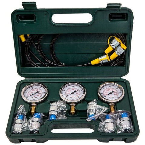 Pressure Tester Diagnostic Coupling Test Kit 6 Couplings 3 Hose 3 Gauge 600Bar