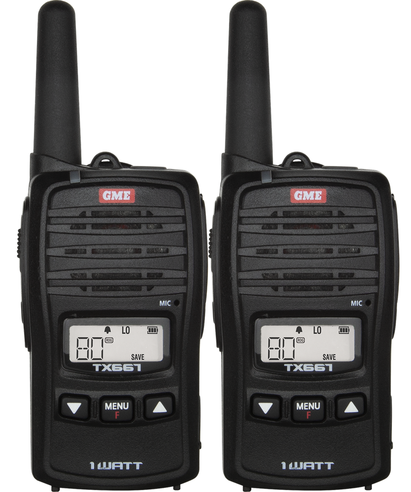 GME 1 Watt UHF CB Handheld Radio - Twin Pack