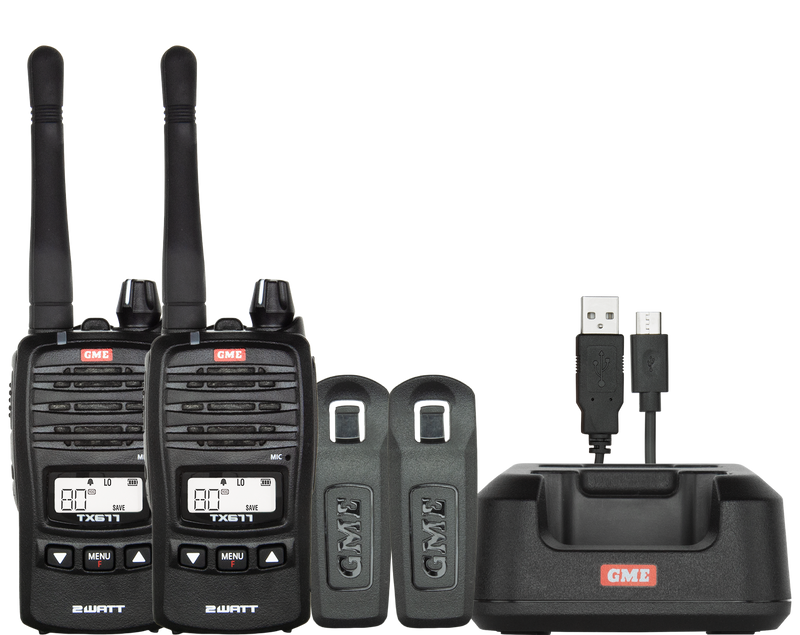 GME 2 Watt UHF CB Handheld Radio - Twin Pack