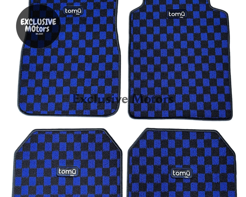 Tomu Blue Checker Floor Mats