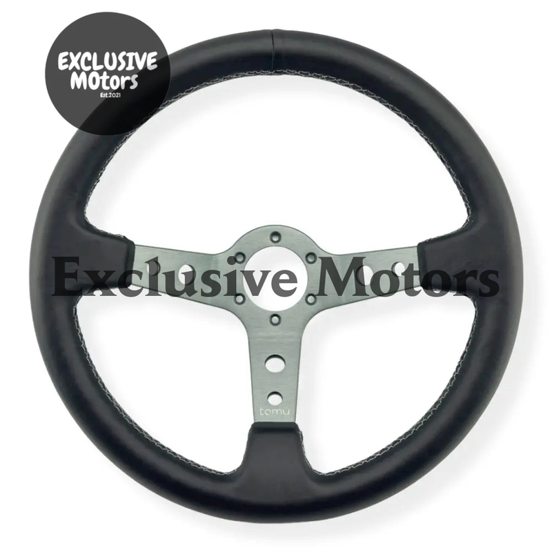 Pewter Spoke with Black Leather Steering Wheel