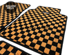 Tomu Orange Checker Floor Mats