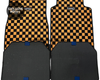 Tomu Orange Checker Floor Mats