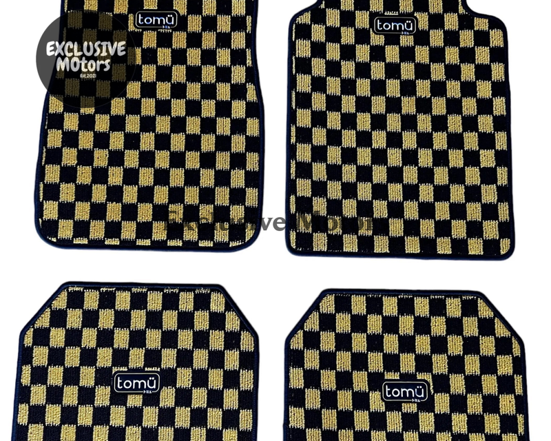 Tomu Yellow Checker Floor Mats