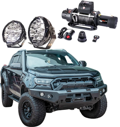 Rockarmor Gt Steel Hoopless Bullbar Combo Pack - Ford Ranger Px1, 2 & 3