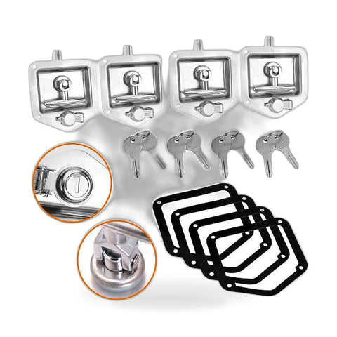 4x T Handle Locks with Keys Stainless Steel to suit Toolbox Trailer — image 1