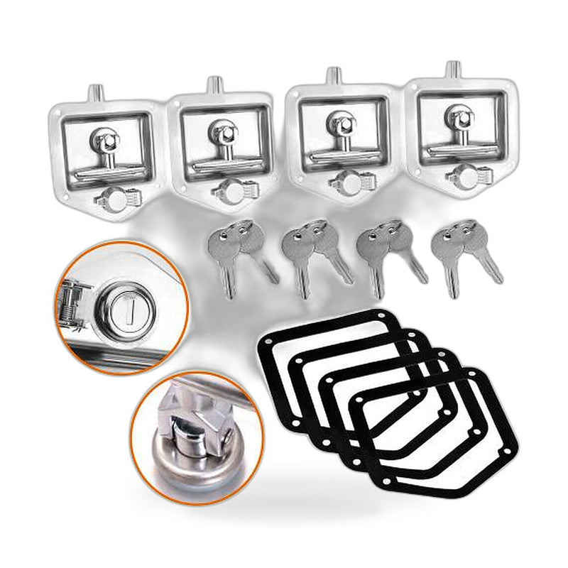 4x T Handle Locks with Keys Stainless Steel to suit Toolbox Trailer — image 1
