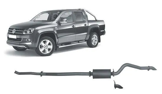 RedBack Exhausts RXD DPF Back Exhaust System w/Large Muffler (Amarok 2.0L 11+) — fits Volkswagen Amarok