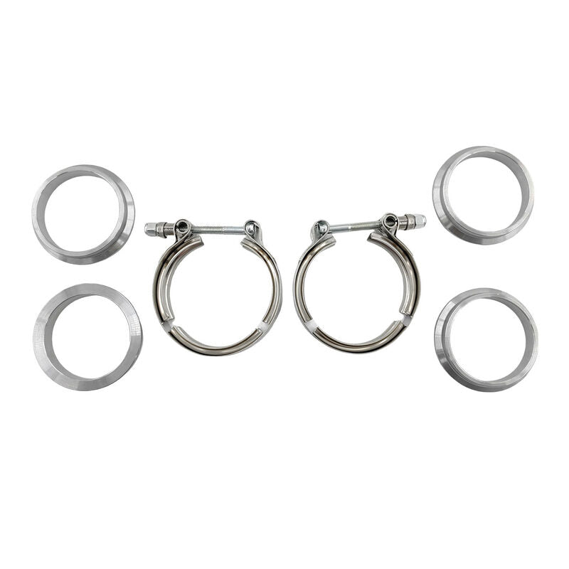 2 x 2.25" Inch V-Band Clamps 304 Stainless Steel Flange Exhaust Pipe — image 1