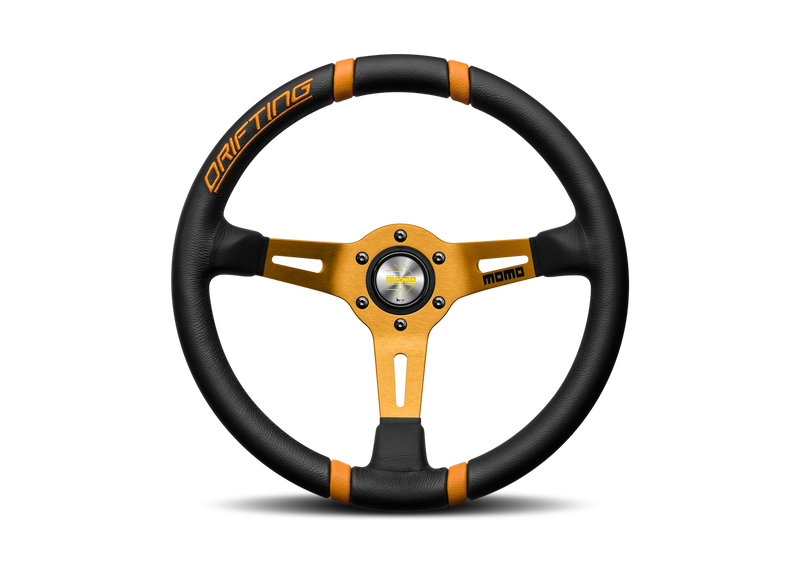 Momo VDRIFT35NEARR Steering Wheel Drifting BLK/Orange 350mm