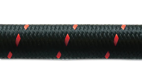Vibrant Performance 10ft Roll Of Black Red Nylon Braided Flex Hose