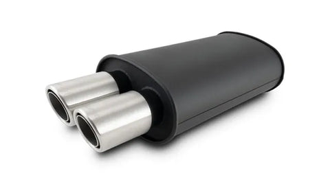 Vibrant Performance Oval Muffler W/Dual 304SS Tips Inlet ID: 2.50"63.5mm Tip OD: 3.00"76.2mm