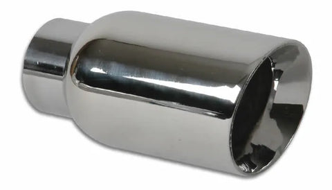 Vibrant Performance 4.00" Outlet O.D. Round SS Tip - Double Wall Angle Cut