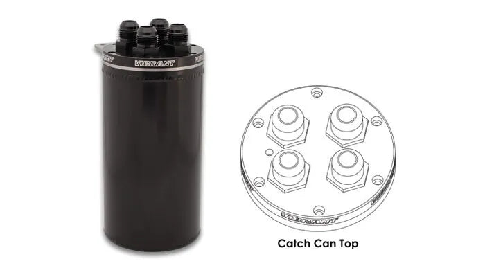 Vibrant Performance Universal Catch Can Recirculating Closed Loop Top- Anodized Black