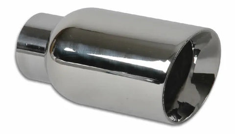 Vibrant Performance 4.00" Outlet O.D. Round SS Tip - Double Wall Angle Cut 3.00" Inlet I.D.