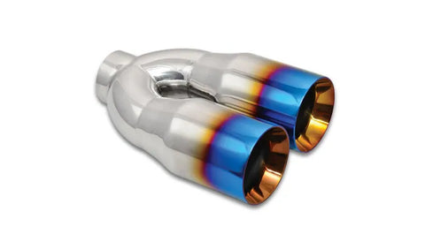 Vibrant Performance Dual 3.5" Round SS Tips with Burnt Blue Finish