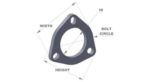 Vibrant Performance 3-Bolt Stainless Steel Flange - Single Flange