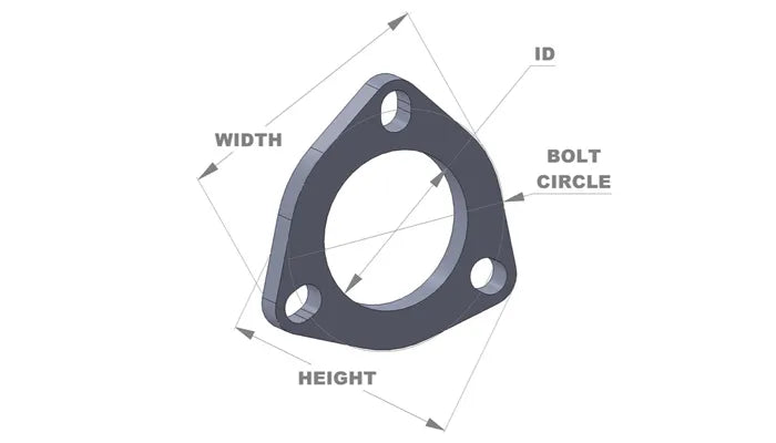 Vibrant Performance 3-bolt Stainless Steel Flange - 2.25" I.D. - Single Flange