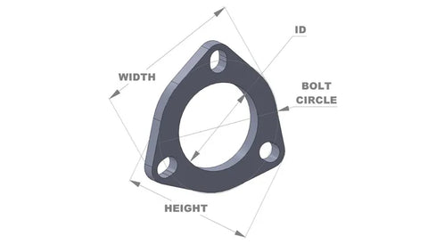 Vibrant Performance 3-Bolt Stainless Steel Flanges - 3" I.D. - Box of 5 Flanges