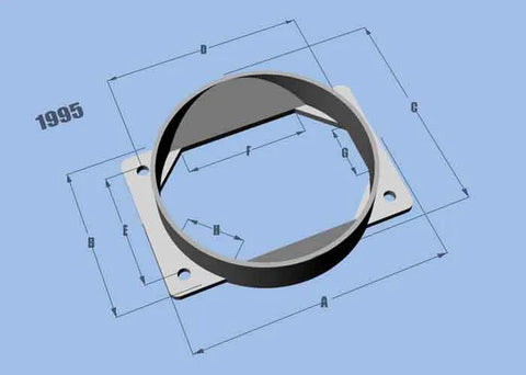Vibrant Performance Mass Air Flow Sensor Adapter Plate for Mitsubishi Applications