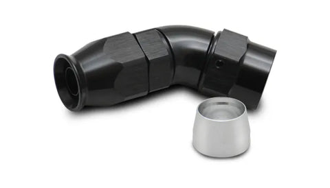 Vibrant Performance 45 Degree High Flow Hose End Fitting for PTFE Lined Hose -6AN