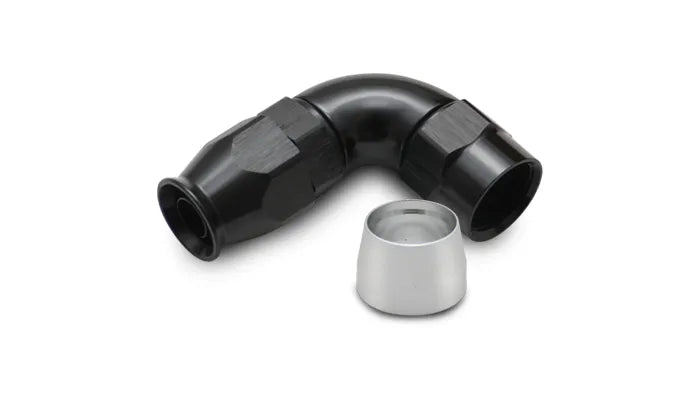 Vibrant Performance 90 Degree High Flow Hose End Fitting for PTFE Lined Hose -16AN