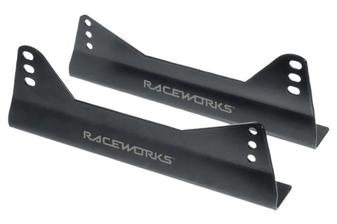 Raceworks 125mm Black Carbon Steel Seat Mounts FIA Approved
