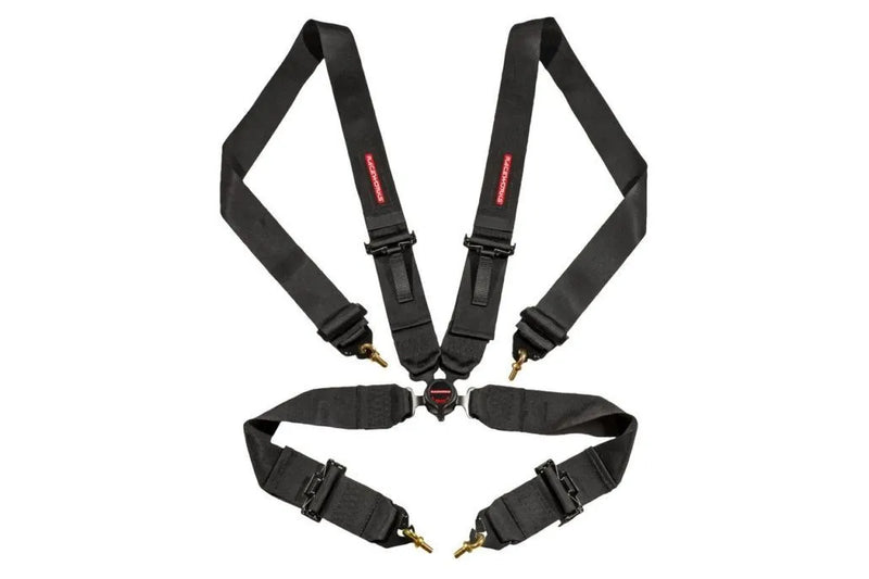 Raceworks 4 Point CAM Lock Harness - 3"/76mm Black w/ Black Metal Hardware