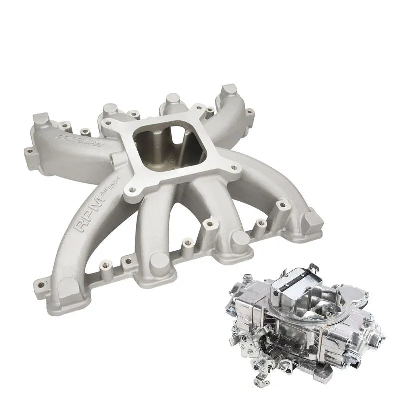 VPW Intake Manifold & Carburettor Kit, LS3 Holden Commodore ,Chev Air Max Intake, Repro Holley Style 750CFM Vac Sec...