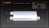 XForce Universal Muffler - 3in Single-Side In, Dual-Side Out, 6in x 10in Oval Muffler, Stainless Steel