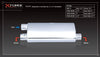 XForce Universal Muffler - 3in Single-Side In, Dual-Side Out, 6in x 10in Oval Muffler, Stainless Steel