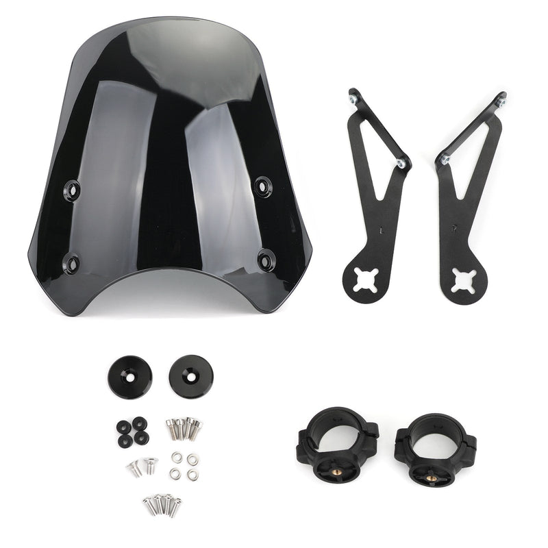 Harley Dyna Softail Models Black Generic CA Market ABS Motorcycle Windscreen Windshield