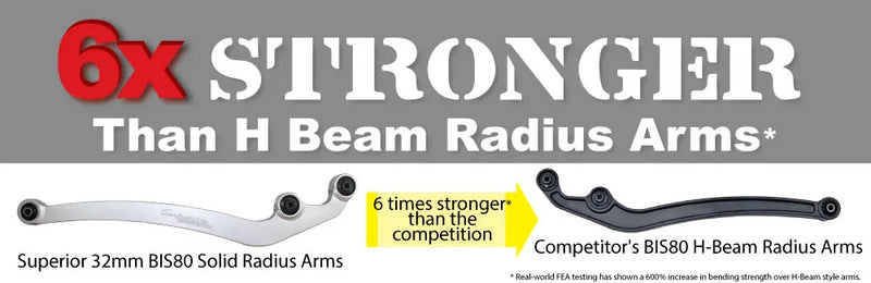 Superior Engineering Superflex Radius Arms — Land Rover Defender/Discovery/Range Rover 2 Inch (50mm) Castor Correction