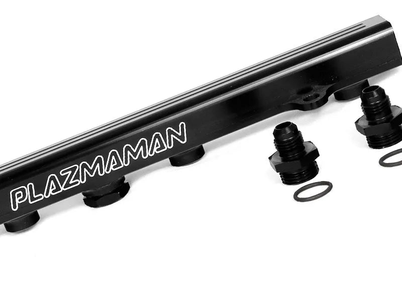 Plazmaman Fuel Rail - Dual Feed - 8AN (Barra FG 08-16) - Black