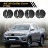 Black carbon fiber a c air outlet cover trims set for toyota tundra 2014 to 2021 pickup trucks