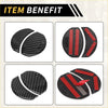 Black carbon fiber textured circular car door handle cover with red adhesive strips for toyota tundra 2014-2021