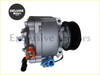 Silver metallic a/c compressor with orange and blue fittings for mitsubishi delica d5 2011 shown from back side