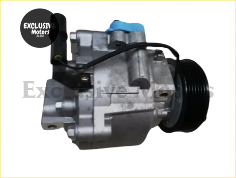 Silver aluminum a c compressor with black pulley and blue cap for mitsubishi delica d5 2011 model