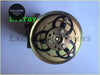 Gold-colored metal a/c compressor with black rubber belts and silver bolts for mitsubishi pickup triton l200