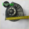 Black plastic ac heater blower motor housing with central motor and radial fins for isuzu d-max and amigo