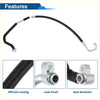 Black rubber-coated a/c refrigerant liquid hose with silver metal fittings and curved design for toyota land cruiser 2002-2009