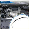Black rubber coated a/c refrigerant liquid hose with metallic fittings for toyota rav4 2013-2019 shown from the back side