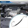 Silver metal air conditioning condenser hose with black reinforced tubing for toyota tacoma 2016-2021 back side view