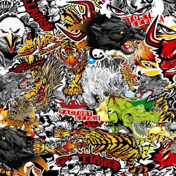 Autotecnica Sticker Bomb Wolf Vinyl 152x100cm A0014