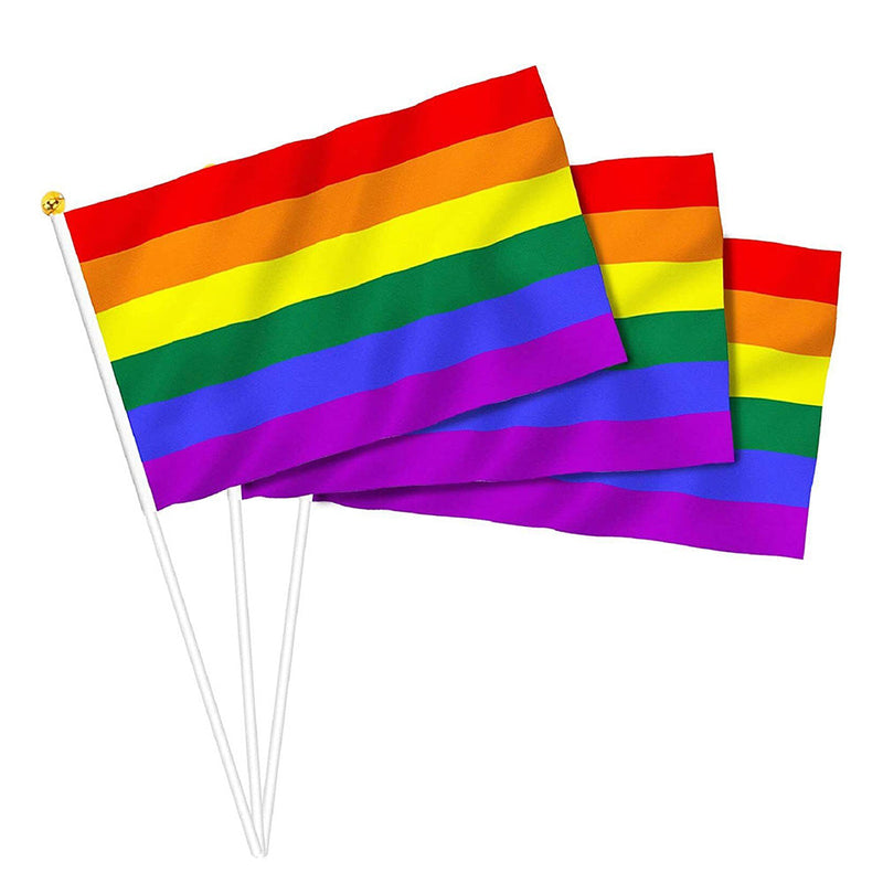 100x Small Rainbow Pride Flags to suit Gay, Lesbian & LGBT — image 1