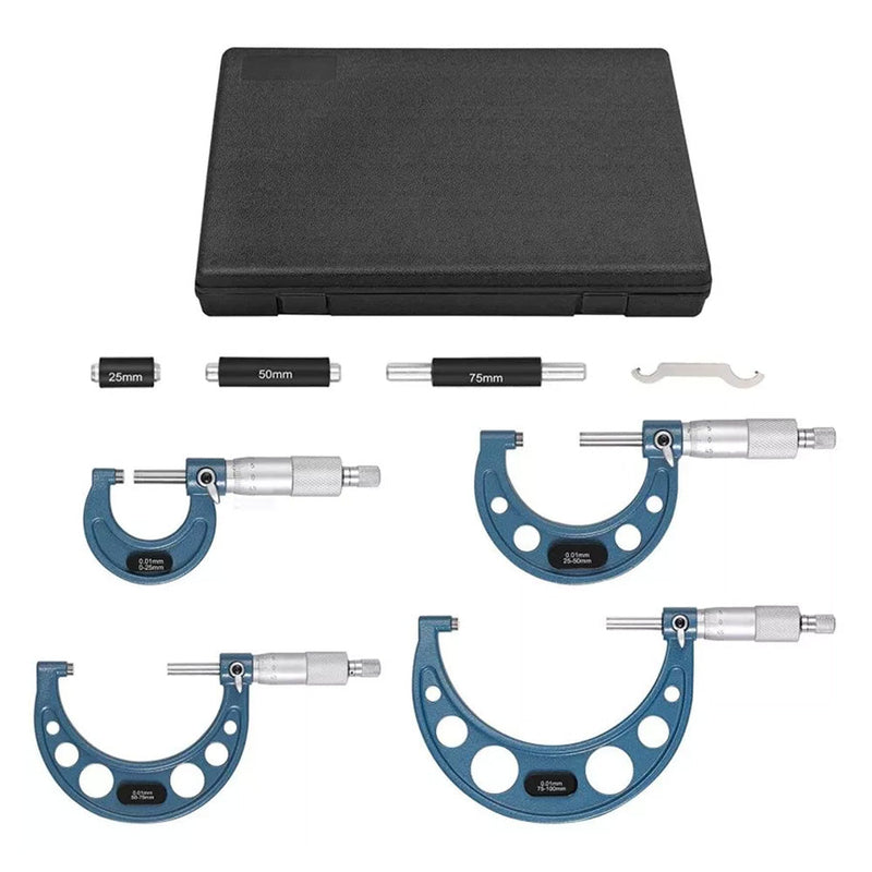 6x Outside Micrometer Set 0-6 inch Carbide Machinist Tool 0.0001 inch — image 1